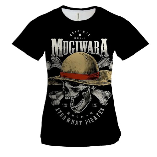 Женская 3D футболка OnePiece - Mugiwara Strawhat Pirates