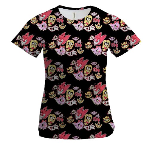 Женская 3D футболка Отель Хазбин - паттерн