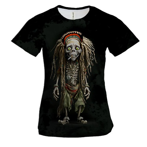 Жіноча 3D футболка Bob Marley скелет (АРТ)