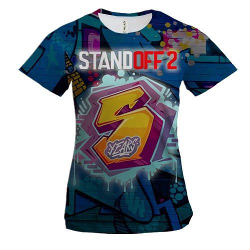 Женская 3D футболка STANDOFF 2 (Граффити)