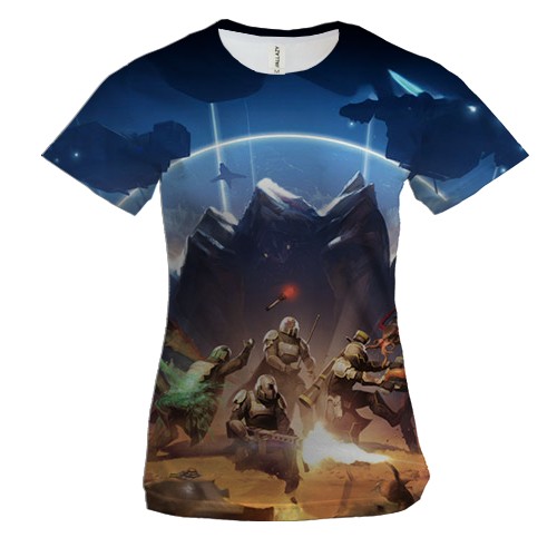 Жіноча 3D футболка Helldivers II - в облозі жуків