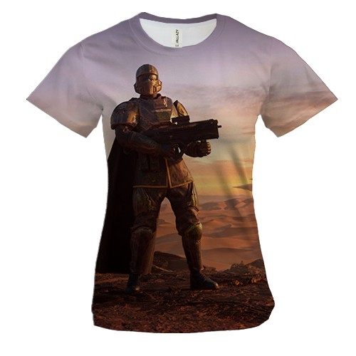 Женская 3D футболка Helldivers II - Democracy and Freedom