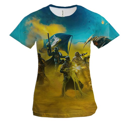 Женская 3D футболка Helldivers II - Fight for freedom!