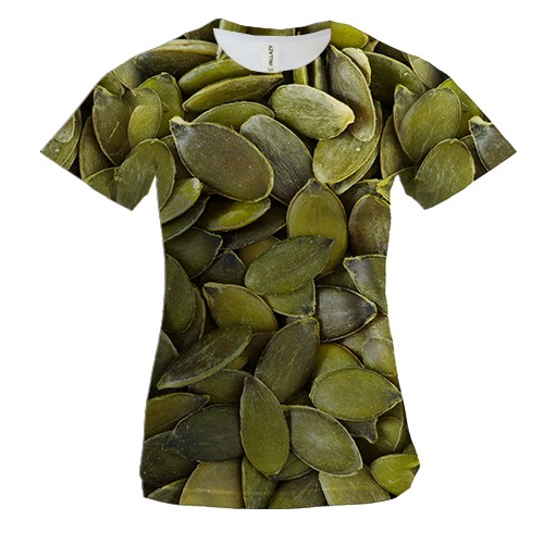 Жіноча 3D футболка з гарбузовим насінням (2)