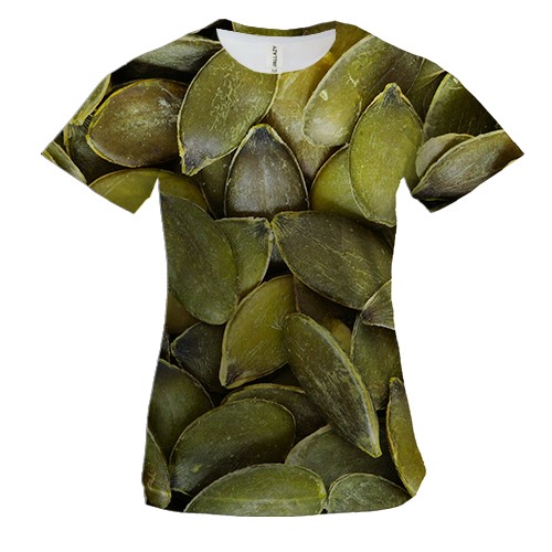 Женская 3D футболка с очищенными семенами тыквы