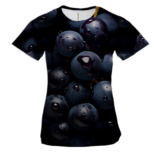 Жіноча 3D футболка з ягодами винограду