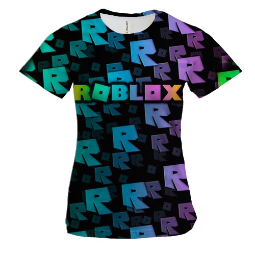 Женская 3D футболка Roblox, rainbow pattern