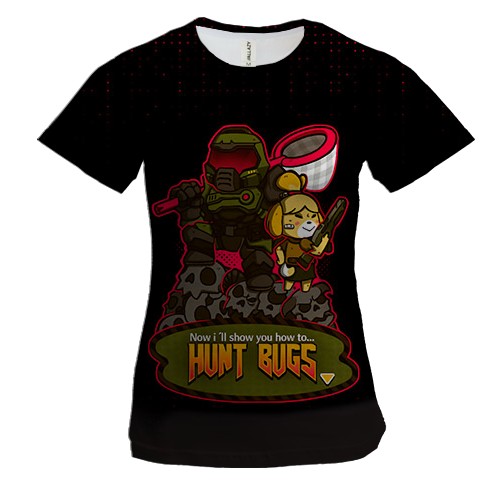 Женская 3D футболка DOOM x Animal Crossing