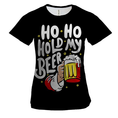 Женская 3D футболка "Подержи моё пиво"