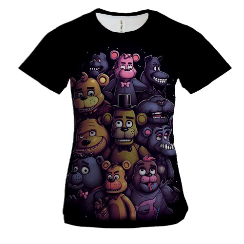 Жіноча 3D футболка Милі аніматроніки - Five Nights at Freddy