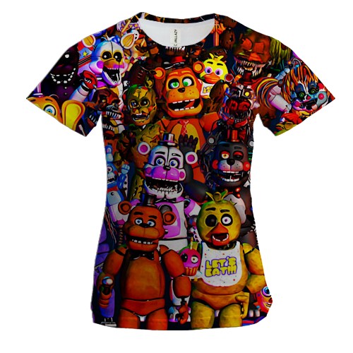 Женская 3D футболка Персонажи игры - Five Nights at Freddy