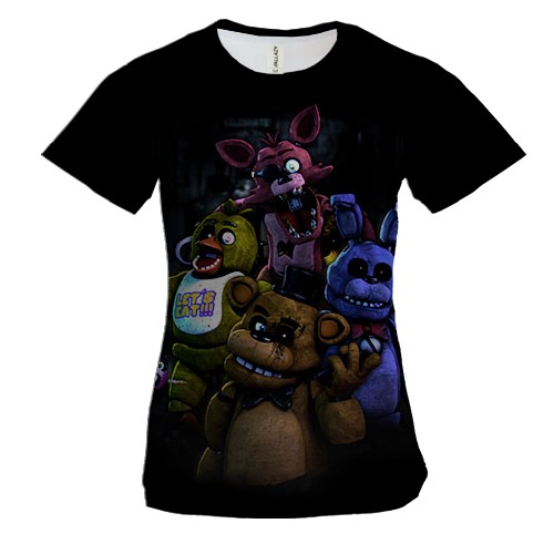 Женская 3D футболка Аниматроники - FNaF