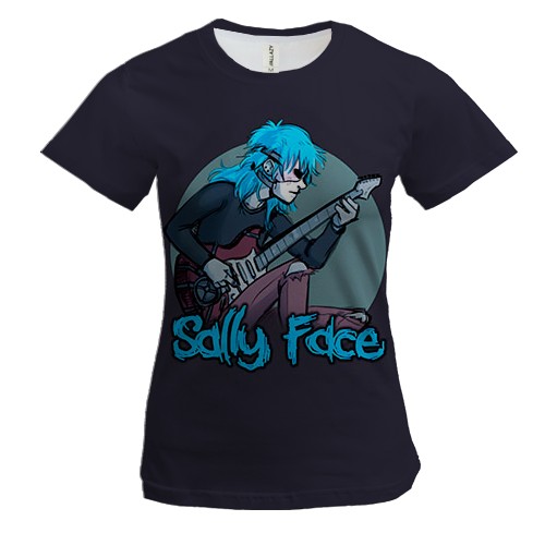Женская 3D футболка Салли с гитарой - SALLY FACE