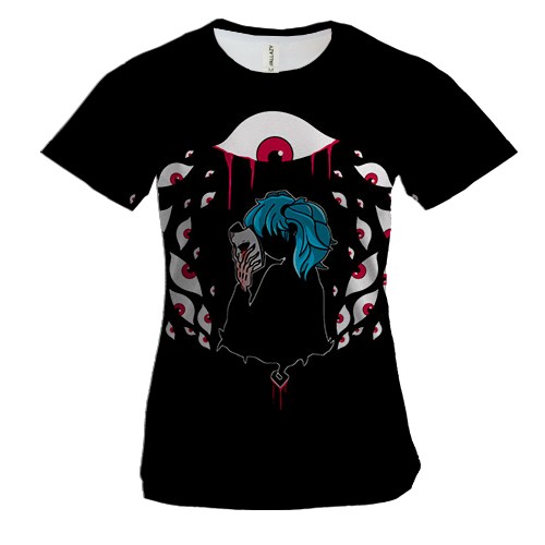 Женская 3D футболка Салли и призрачные глаза - SALLY FACE