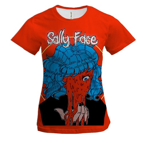 Жіноча 3D футболка Саллі з закривавленим обличчям - SALLY FACE