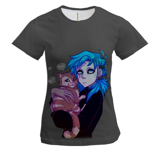 Женская 3D футболка Салли и Гизмо - SALLY FACE