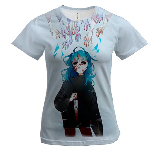 Женская 3D футболка Салли с ножом - SALLY FACE