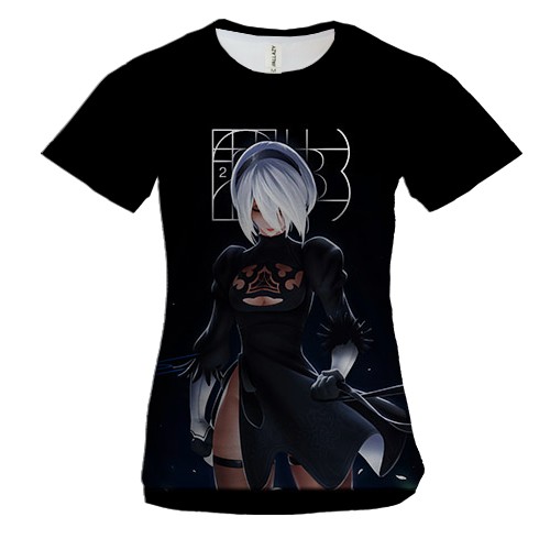 Женская 3D футболка Nier - 2B