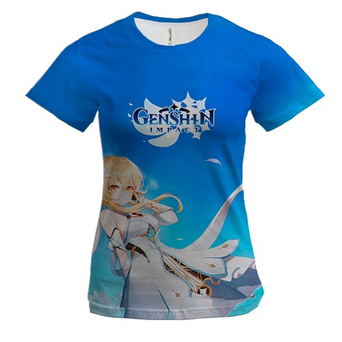 Жіноча 3D футболка Genshin Impact - Люмін