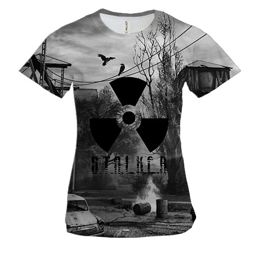Женская 3D футболка STALKER - Чернобыль