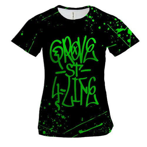 Женская 3D футболка Grove Street GTA