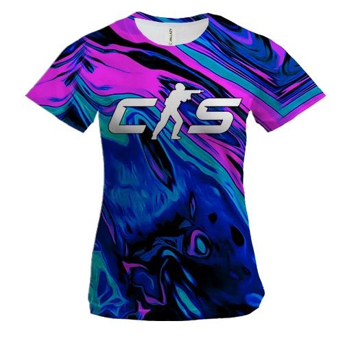 Жіноча 3D футболка CS2 - neon