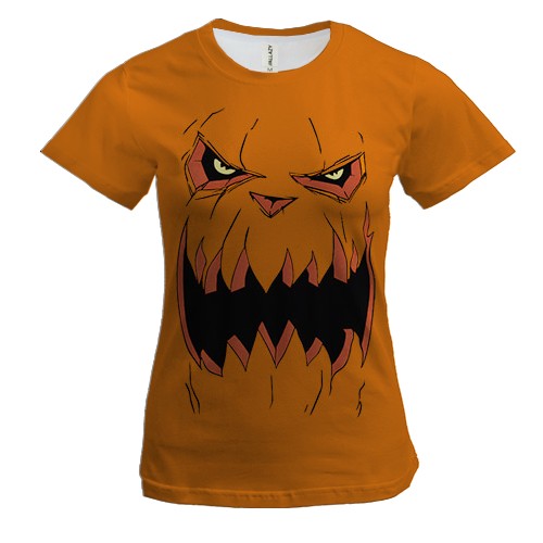 Жіноча 3D футболка Злий гарбуз