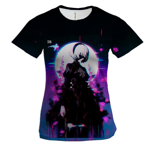 Женская 3D футболка 2B, neon - Nier: Automata
