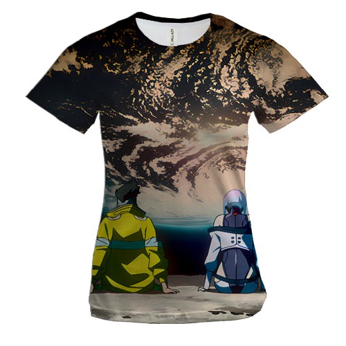 Женская 3D футболка Дэвид и Люси - Cyberpunk Edgerunners