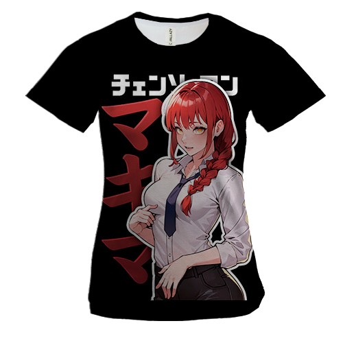 Женская 3D футболка Макима, демон контроля - Человек-Бензопила