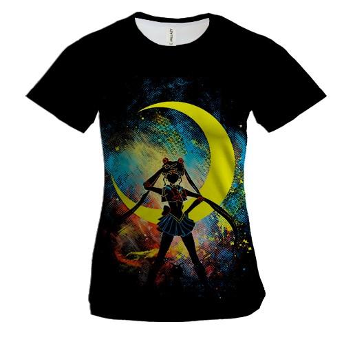 Жіноча 3D футболка Сейлормун на фоні зірок
