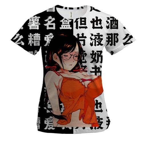 Женская 3D футболка Цубаса Ханэкава - Monogatari series