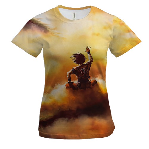 Жіноча 3D футболка Сон Ґоку на хмарі - Dragon Ball