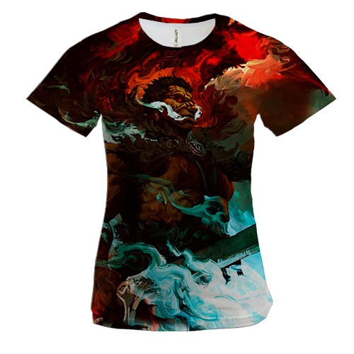 Жіноча 3D футболка Берсерк у диму