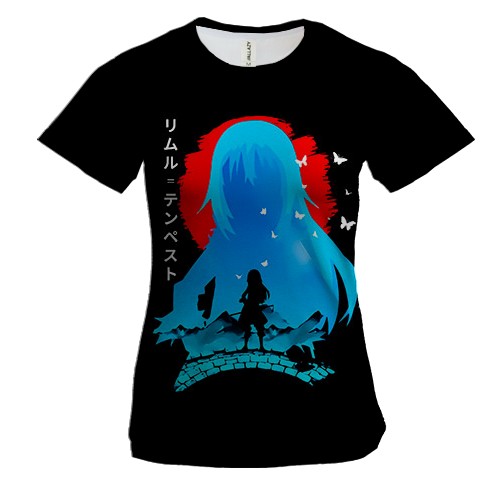 Женская 3D футболка Римуру, силуэт- О моём перерождении в слизь