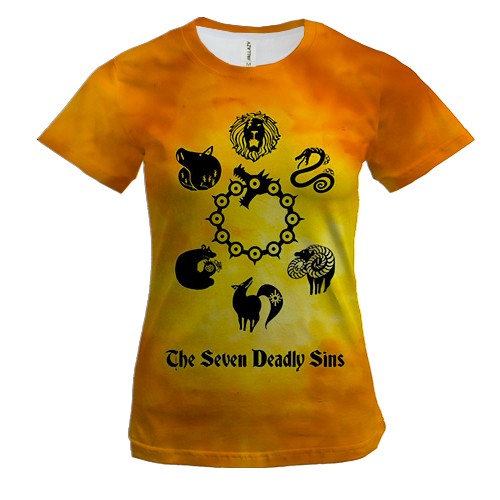 Жіноча 3D футболка символи "7 Смертних Гріхів"