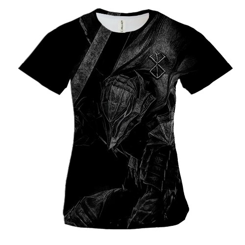 Жіноча 3D футболка Берсерк, темний
