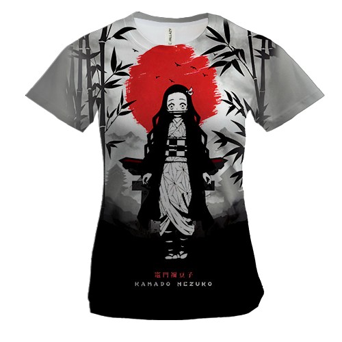Женская 3D футболка Незуко Камадо - Клинок рассекающий демонов