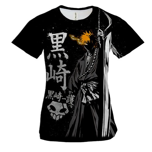 Женская 3D футболка Ичиго с мечом - Bleach