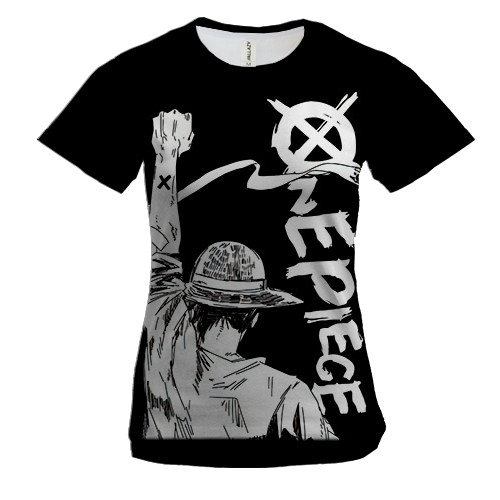 Жіноча 3D футболка Луффі, манга - OnePiece