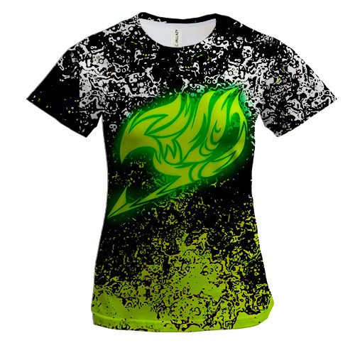 Жіноча 3D футболка FAIRY TAIL logo green