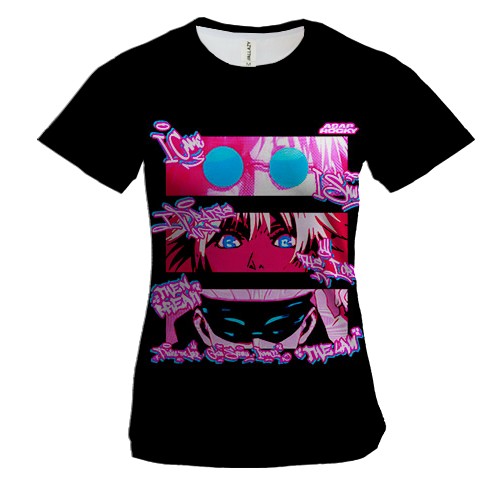 Женская 3D футболка Взгляды Сатору Годжо - Магическая битва