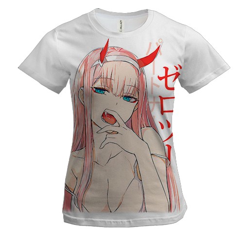 Женская 3D футболка Zero Two - Darling in the Franxx