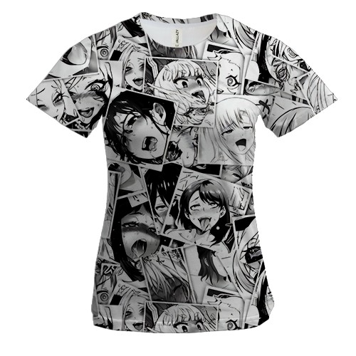 Жіноча 3D футболка Manga Ahegao