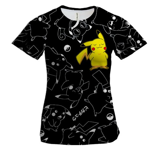 Жіноча 3D футболка Пикачу - Pokemon
