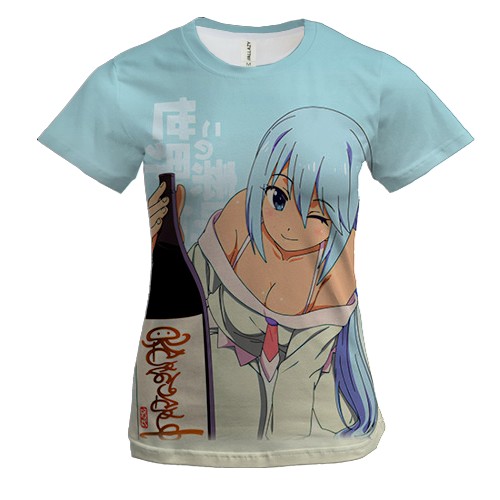 Жіноча 3D футболка Аква і саке - KonoSuba