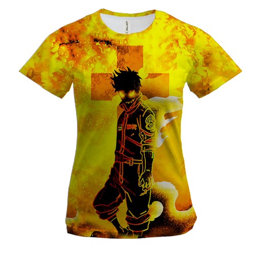 Женская 3D футболка Шинра Кусакабэ - Пламенная бригада пожарных (Fire Force)