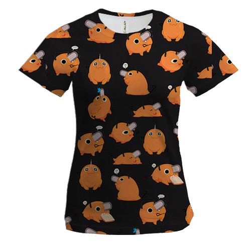 Женская 3D футболка Почита, паттерн - Человек-Бензопила