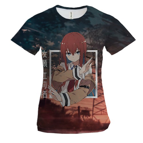 Женская 3D футболка Kurisu Makise - Steins;Gate