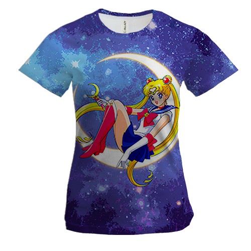 Жіноча 3D футболка Сейлор Мун у небі